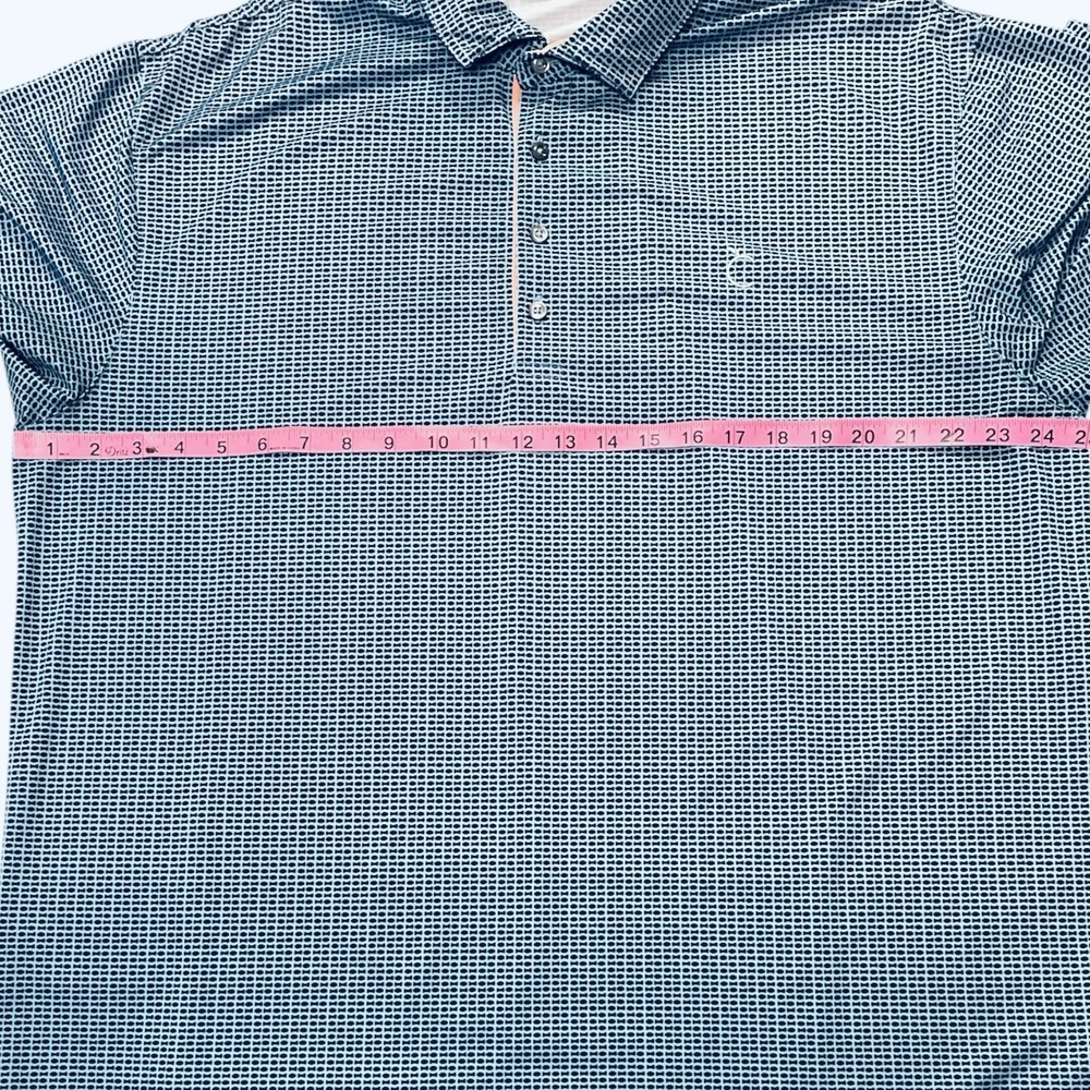 Devereux "Proper Threads" Blue Geometric Golf Polo, Men's XXL - Picture 7 of 11